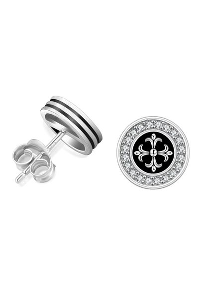 delis 925 silver earrings, JW1416, star pattern, rhodium plated