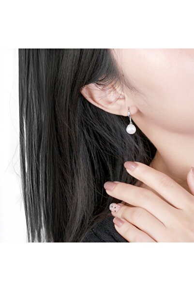 delis Σκουλαρίκια με φυσικό μαργαριτάρι από ασήμι 925, 8mm, επιπλατινωμένα με ρόδιο, κλασικό στυλ