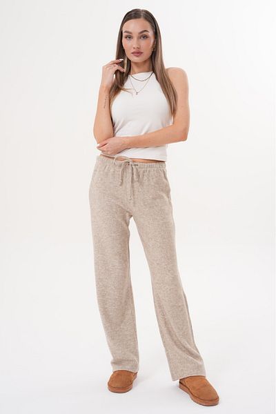 GENIUS STORE Pantaloni Yumoş de damă Pantaloni largi tricotati cu buzunare cu talie elastică PANTALONI YUMOŞ