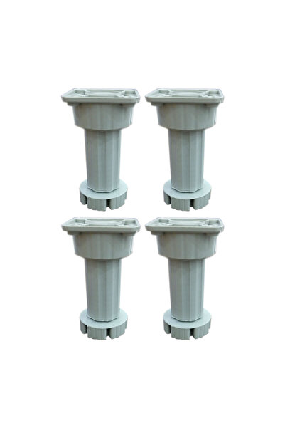 Adem Koç Picioare rotunde reglabile pentru dulap de bucătărie 10*15 cm alb - șuruburi de montare incluse (4 bucăți)