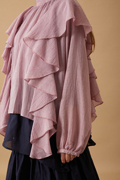 ZÜLAYS Volanlı Bluz Pudra