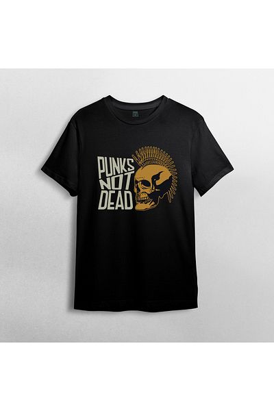 Pixxa Punk's Not Dead Unisex 100% Cotton Crew Neck T-Shirt Model 1