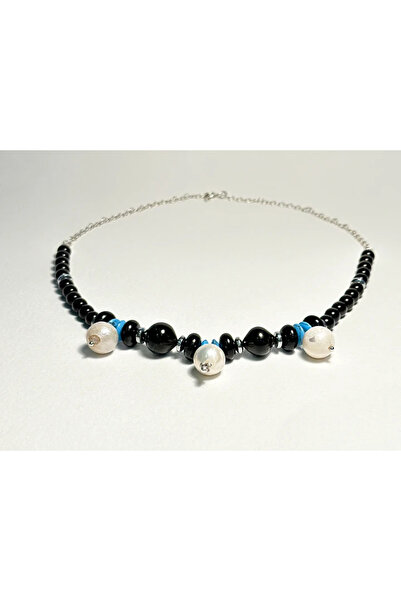 HÜNERTAŞ Cross Pearl Necklace