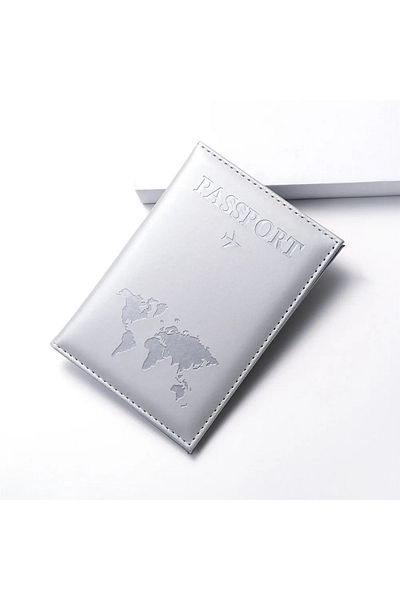 delis Unisex passport cover, Maelis PT1321, Matte silver