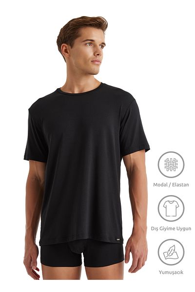 Blackspade Men's Soft Fabric Modal Undershirt Silver T-Shirt