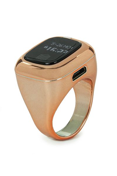 ihvanonline Digital Ring Prayer Mat, Oled Screen, Rechargeable, Vibrating - R.Gold