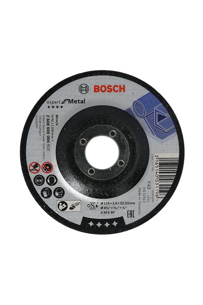 Bosch High-Speed Fast-Cutting Precisely Engineered Depressed Centre Metal Cutting Disc Black 115mm
