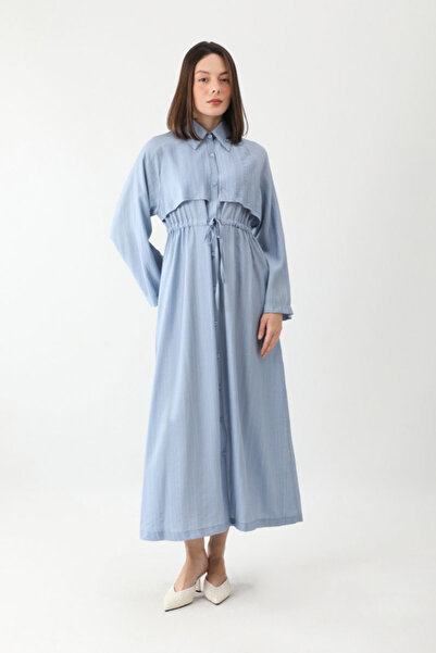 ZÜLAYS Rüzgarlıklı Gömlek Elbise Bebe Mavisi