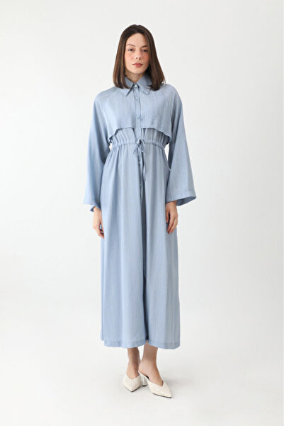 ZÜLAYS Rüzgarlıklı Gömlek Elbise Bebe Mavisi