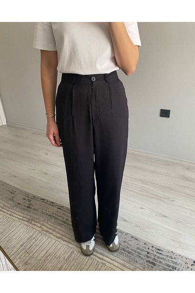 Niceboutique High Waist Palazzo Pants with Clamp Detail