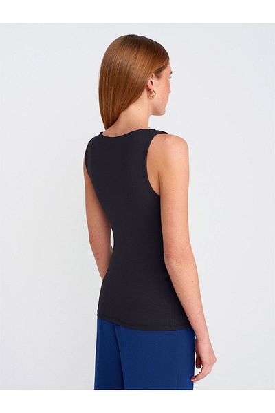 Dilvin Black Thick Strap Polymaid Undershirt