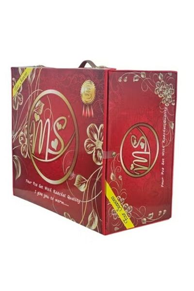 Generic طقم بطانية شتوية ثقيلة مكون من 4 قطع 220×240 سم مع غطاء مرتبة 260×230 سم و2 كيس وسادة 55×75 سم