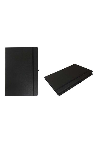 Lizy 7118 Elastic Notebook 13 X 21 cm 120 Sheets Lined Thermo Cover - Black