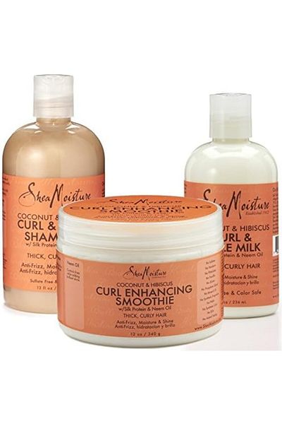 Shea Moisture Coconut and Hibiscus Combination Pack - Curl Enhancing Smoothie, 12 oz, Curl Style Mil
