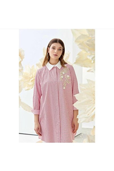 FUAT GÜRSEN ÇİZGİLİ TAŞ İŞLEMELİ GÖMLEK