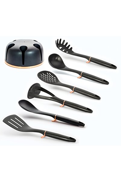 Berlinger Haus Kitchen utensils in a 7-piece stand set Black Rose Collection