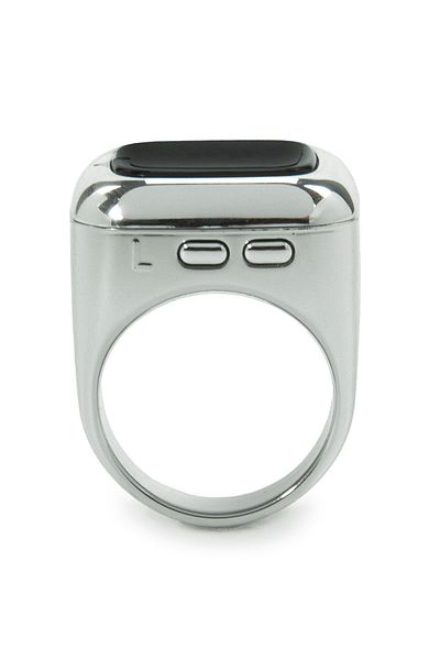 ihvanonline Digital Ring Prayer Mat, Oled Screen, Rechargeable, Vibrating - Silver