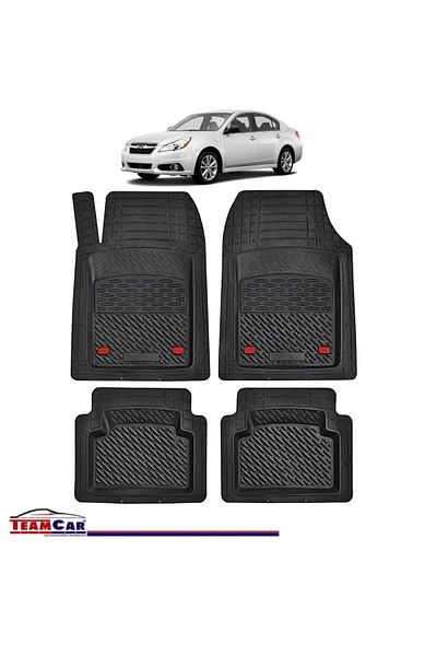 TEAMCAR ® Car Mats Tray Type Compatible Subaru Legacy VI (2014–2020) Black Durable Material
