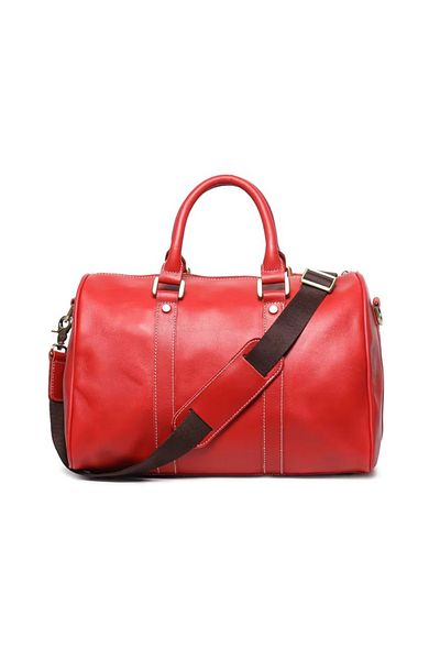 delis Unisex travel bag, Rayanor GT3306, genuine leather, Red