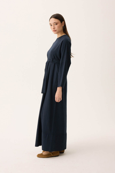 ZÜLAYS Ayana Keten Elbise Lacivert