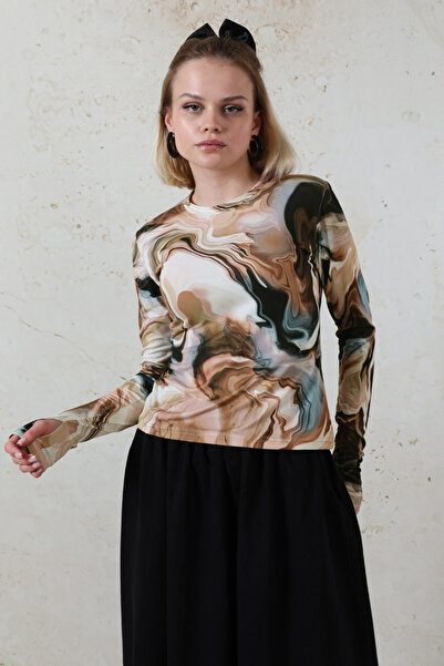 ZÜLAYS Parmaklı Soyut Body Bej