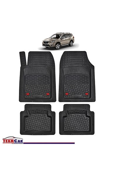 TEAMCAR ® Car Mats Tray Type Compatible with Subaru Forester V (2018+) Black Durable Material