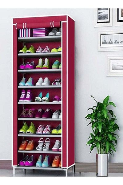 Raffine Multipurpose 9 Tiers Dustproof Cover Shoes Cabinet Storage Organizer Shoe Rack Display Stand