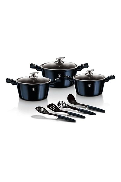 Berlinger Haus Aquamarine Metallic Line 10-piece dinnerware set with marble finish