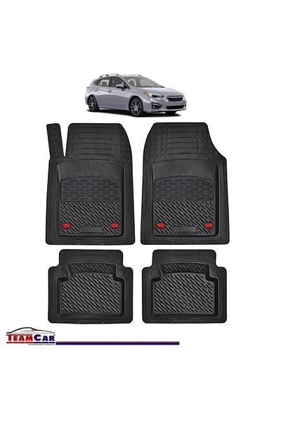 TEAMCAR ® Car Mats Tray Type Compatible with Subaru Impreza V (2016+) Black Durable Material