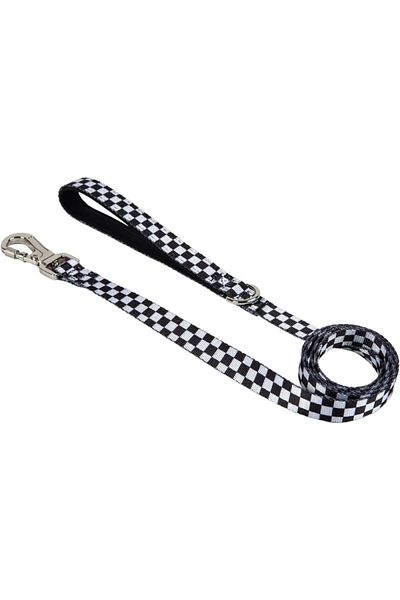 Astorpet lesă pentru câini, poliester/metal, negru/alb, 1,5 m x 1,5 cm