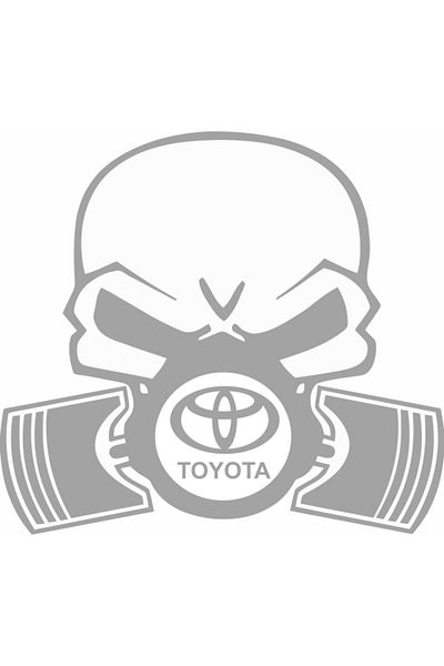Image Sticker auto, IMAGE, Piston skull TOYOTA, argintiu, 22 x 20 cm