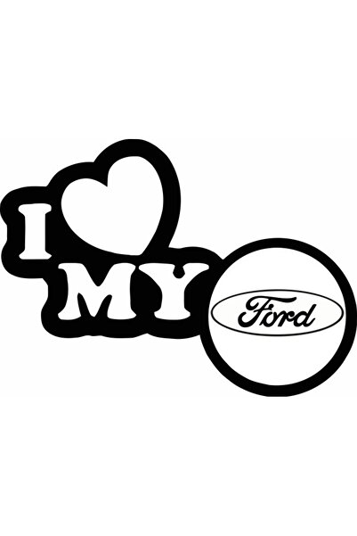 Image Sticker auto, IMAGE, I love my FORD, negru, 23 x 17 cm