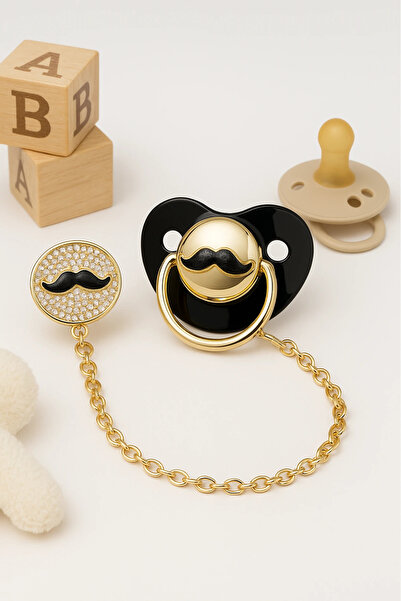 Çıldırıns Taşlı Tutacaklı Emzik Zinciri ve Askısı - Bebek Aksesuar - Emzik