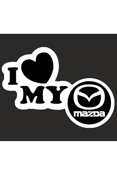 Image Car sticker, IMAGE, I love my MAZDA, white, 23 x 17 cm