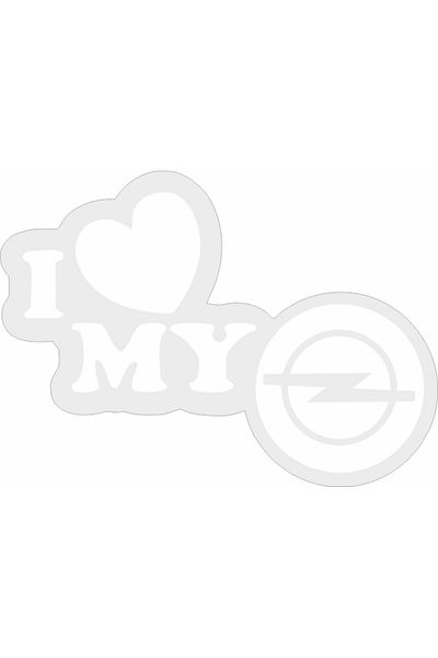 Image Car sticker, IMAGE, I love my OPEL, white, 23 x 17 cm