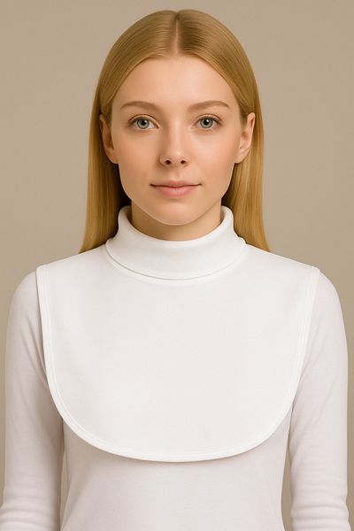 ParlaMira Viscose Neck Collar White Half Fisherman
