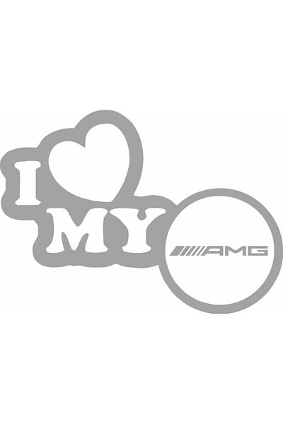 Image Sticker auto, IMAGE, I love my AMG, argintiu, 23 x 17 cm