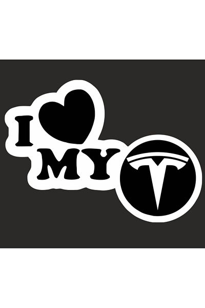 Image Car sticker, IMAGE, I love my TESLA, white, 23 x 17 cm