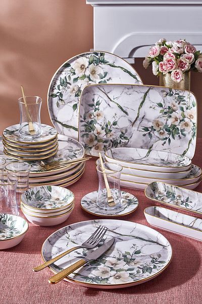 Fecra Monza 35 Piece Gold Mesh Breakfast Set
