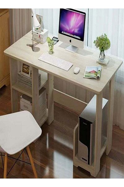 Raffine Modern Multifunctional Home Office Study Computer Table Desk with Storage Shelves