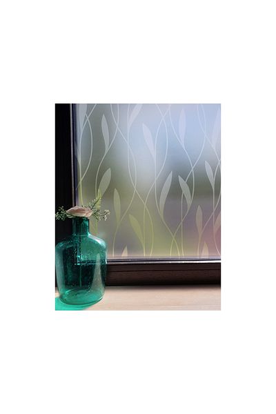 media Decorative window film geometric white leaves, 5 m x 1 m