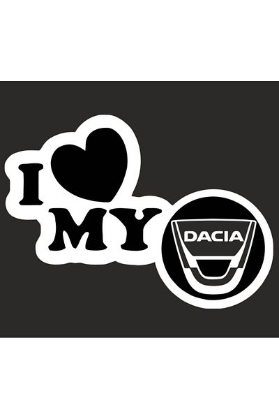 Image Car sticker, IMAGE, I love my DACIA, white, 23 x 17 cm