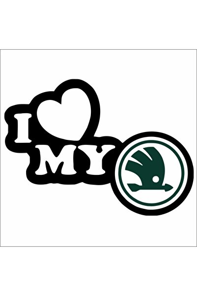 Image Sticker auto, IMAGE, I love my SKODA, negru, 23 x 17 cm