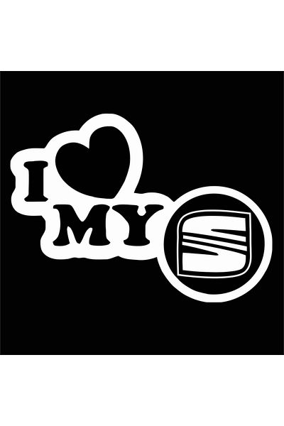 Image Car sticker, IMAGE, I love my SEAT, white, 23 x 17 cm