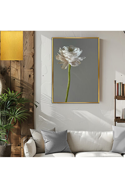 Harikabirev HARİKABİREV | MODEL DE FLORI DE BĂRBAȚI ALB | TABLA DE STICLA TEM...