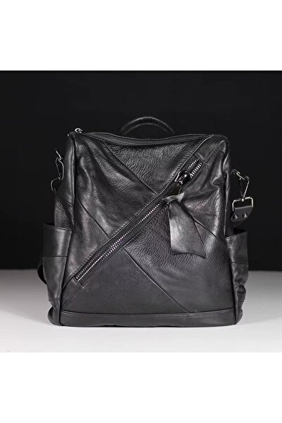 delis Rucsac dama, Elarin GT3642, piele naturala, Negru