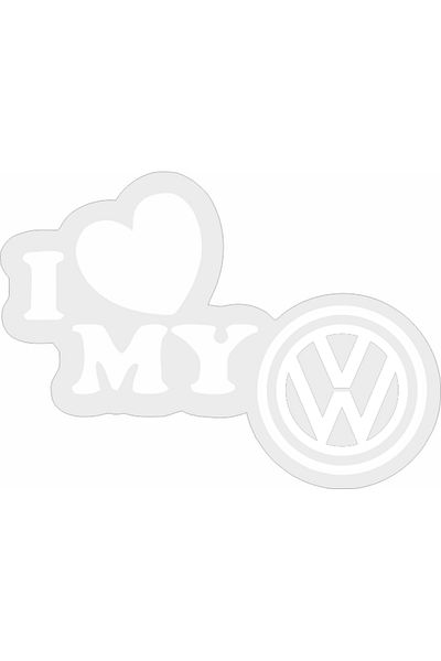 Image Car sticker, IMAGE, I love my VOLKSWAGEN, white, 23 x 17 cm