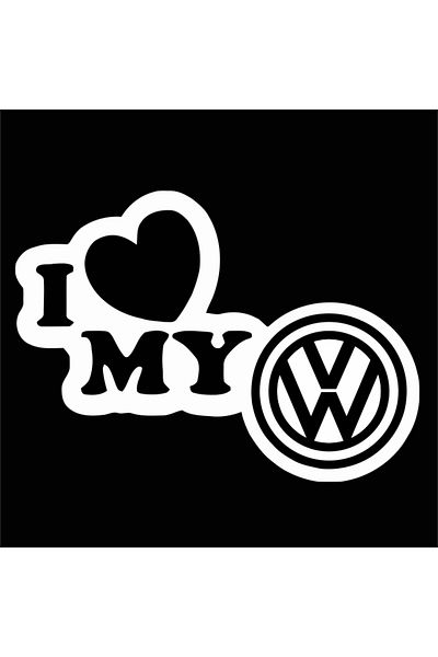 Image Car sticker, IMAGE, I love my VOLKSWAGEN, white, 23 x 17 cm