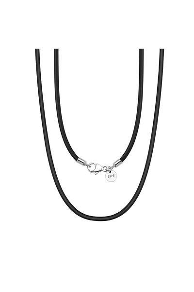 delis Genuine leather and silver chain for men 925, JW1514, rhodium plated