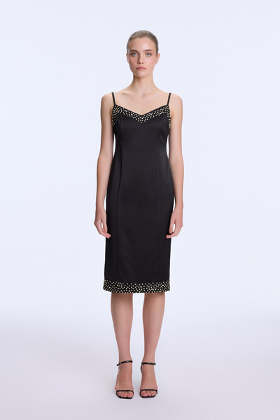 adL Night Zoom V Yaka Askılı Mini Elbise